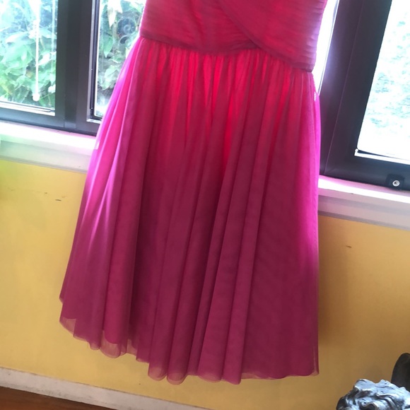 Pink ruched tulle trumpet gown - Picture 3 of 7